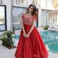 Sunlit Grace Silk Embroidered Flared Gown for Festive and Wedding Wear