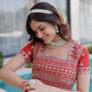 Sunlit Grace Silk Embroidered Flared Gown for Festive and Wedding Wear