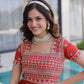 Sunlit Grace Silk Embroidered Flared Gown for Festive and Wedding Wear