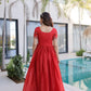 Sunlit Grace Silk Embroidered Flared Gown for Festive and Wedding Wear