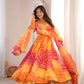 Sunset Bandhani Print Anarkali Gown