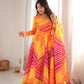 Sunset Bandhani Print Anarkali Gown