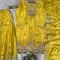 Sunshine Yellow Chinon Embroidered Palazzo Set