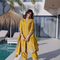 Sunshine Yellow Zari Embroidered Kurti Pant Dupatta Set for Festive and Wedding Wear