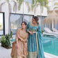 Super Silk Embroidered Kurti Sharara Set