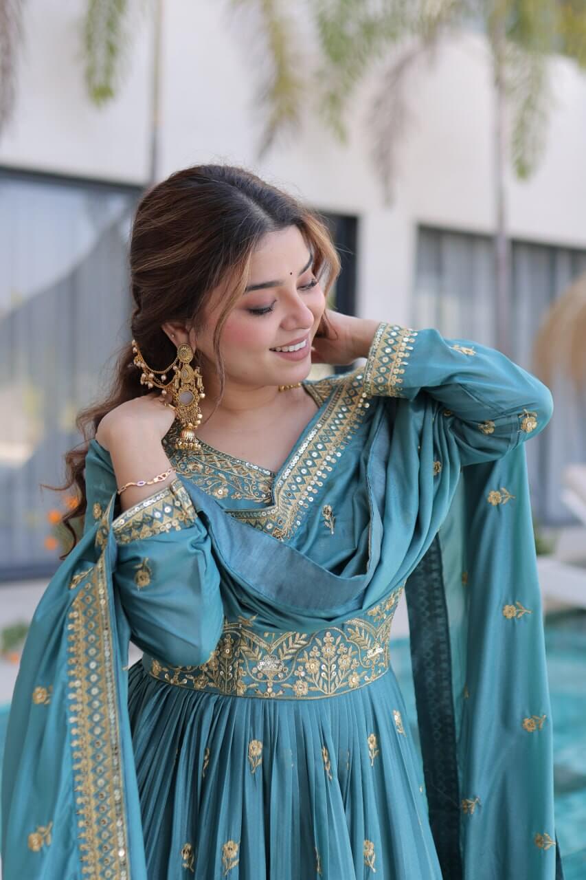 Super Silk Embroidered Kurti Sharara Set
