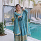 Super Silk Embroidered Kurti Sharara Set