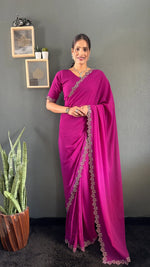 Swarovski Floral Georgette Saree