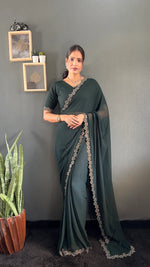 Swarovski Floral Georgette Saree