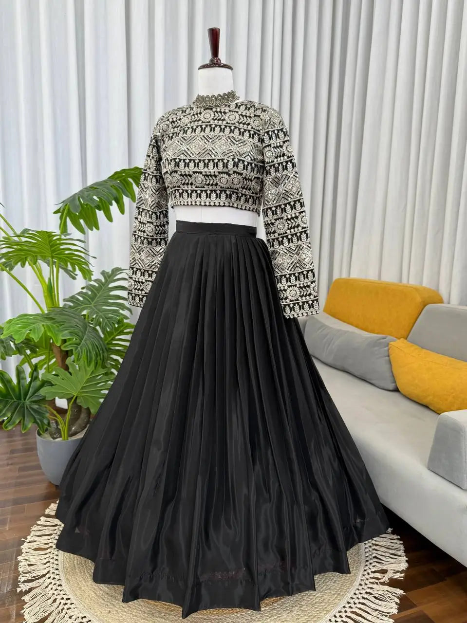 Tabby Organza Lehenga Set with Thread and Sequence Work