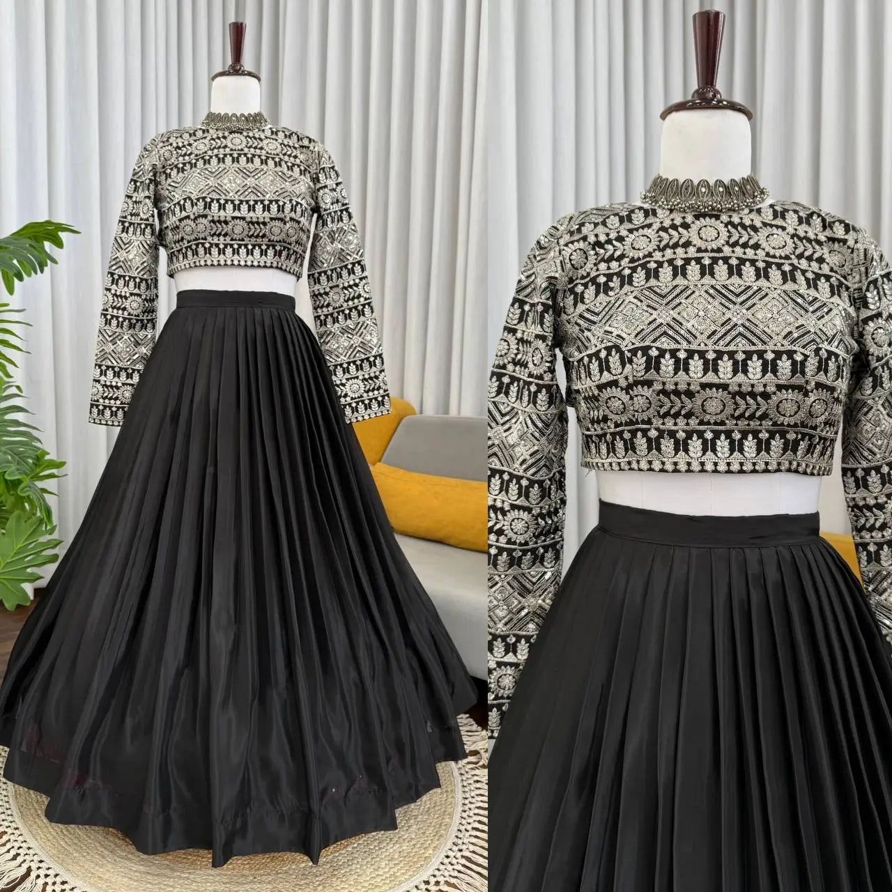 Tabby Organza Lehenga Set with Thread and Sequence Work