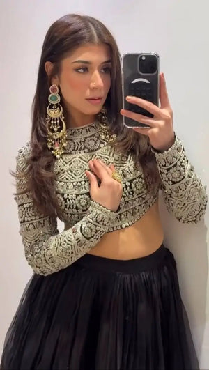 Tabby Organza Lehenga Set with Thread and Sequence Work