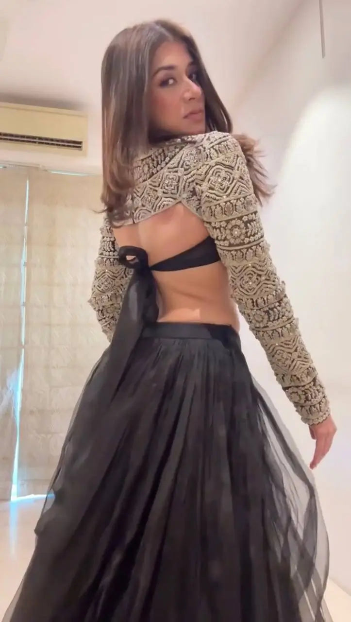 Tabby Organza Lehenga Set with Thread and Sequence Work