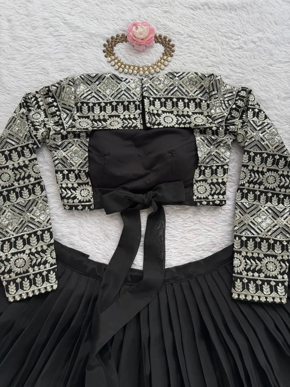 Tabby Organza Lehenga Set with Thread and Sequence Work