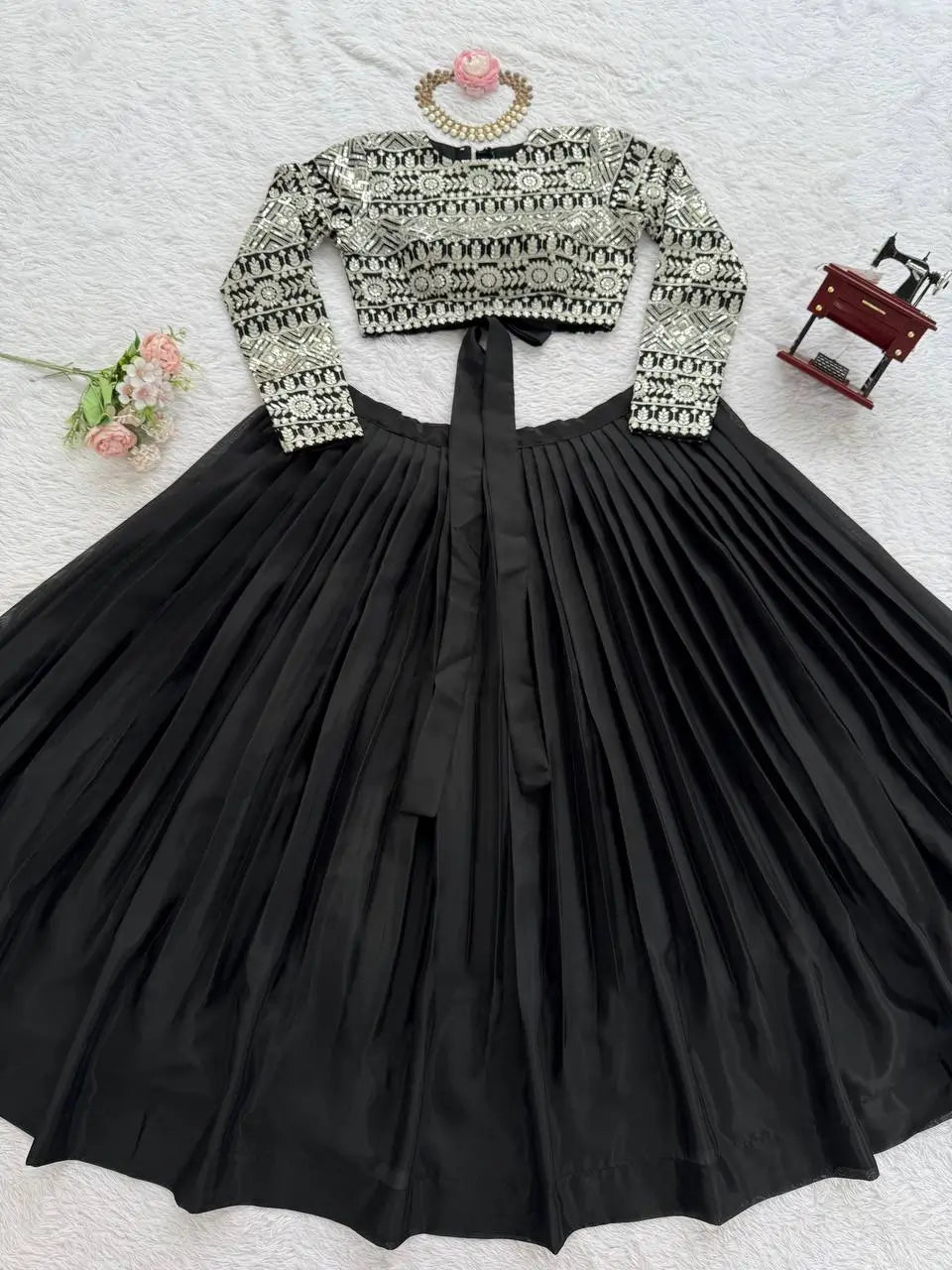 Tabby Organza Lehenga Set with Thread and Sequence Work
