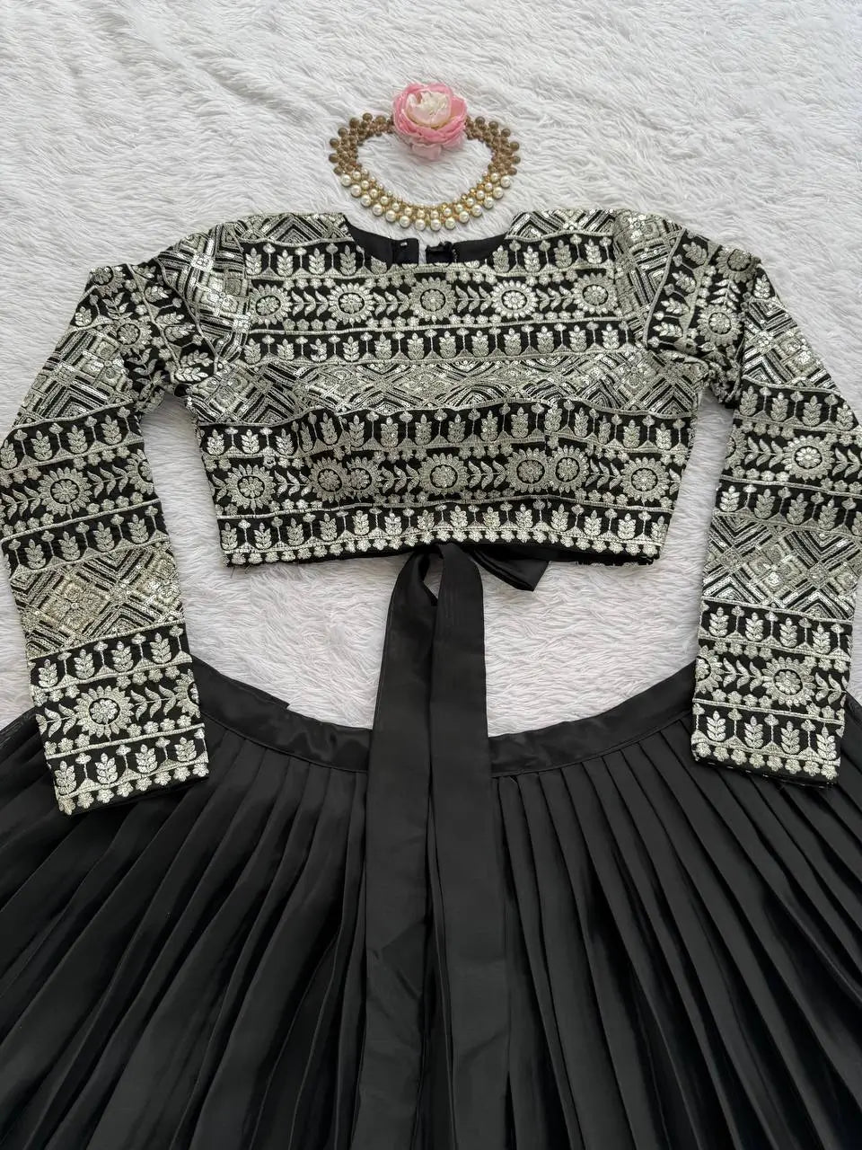 Tabby Organza Lehenga Set with Thread and Sequence Work