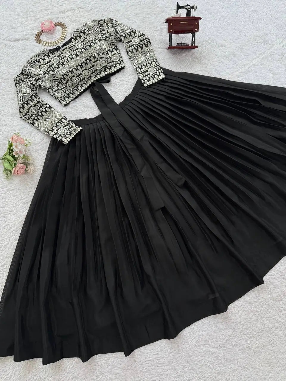 Tabby Organza Lehenga Set with Thread and Sequence Work