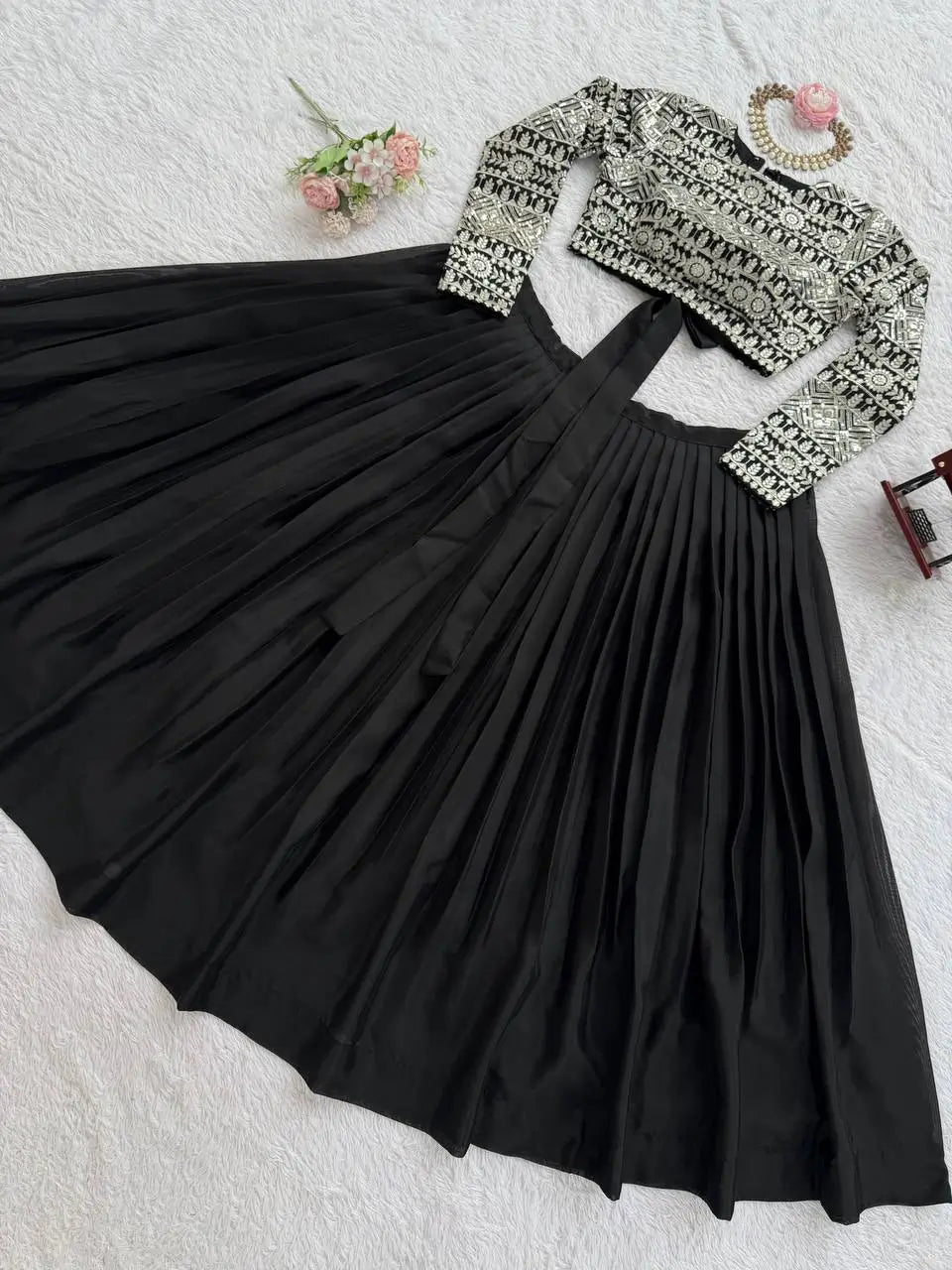 Tabby Organza Lehenga Set with Thread and Sequence Work