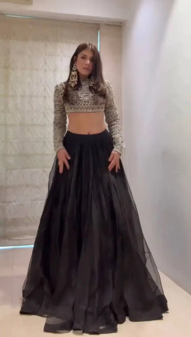 Tabby Organza Lehenga Set with Thread and Sequence Work