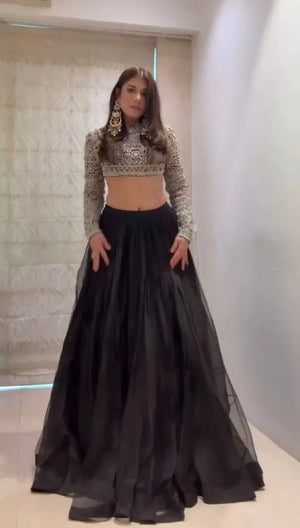 Tabby Organza Lehenga Set with Thread and Sequence Work