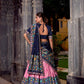 Tasar Silk Ikkat Print Lehenga Set