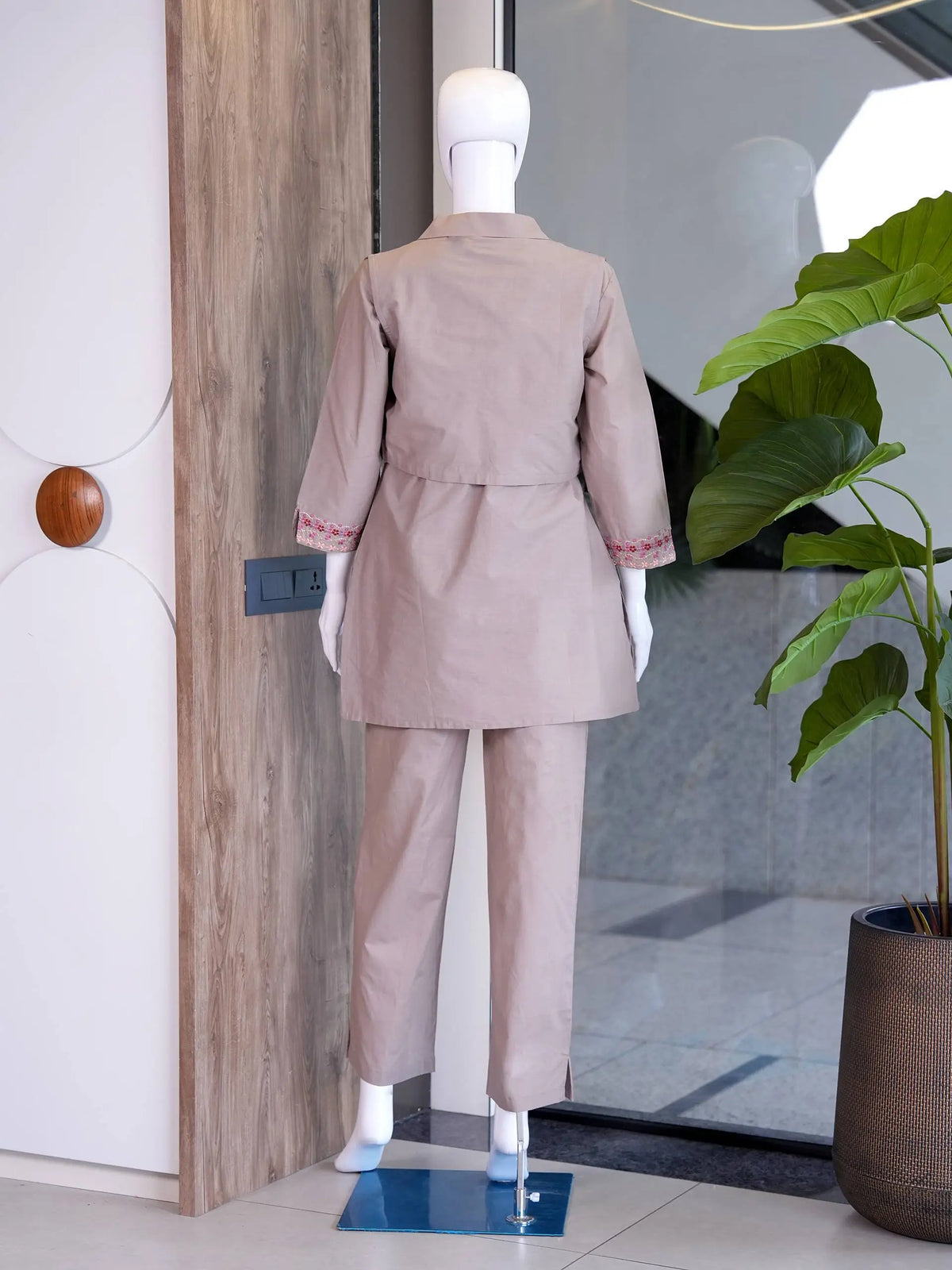 Taupe Fringe Jacket Co-ord