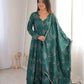 Teal Bandhani Print Muslin Anarkali with Dupatta