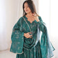 Teal Bandhani Print Muslin Anarkali with Dupatta
