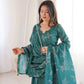 Teal Bandhani Print Muslin Anarkali with Dupatta