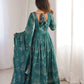 Teal Bandhani Print Muslin Anarkali with Dupatta