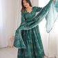 Teal Bandhani Print Muslin Anarkali with Dupatta