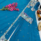 Teal Blue Chinon Silk Embroidered Sharara Suit with Dupatta – Heavy Sequence Work | Wedding & Festive Wear