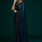 Teal Blue Leheriya Rangoli Silk Saree with Hotfix and Sequence Embroidery Work