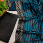 Teal Blue Leheriya Rangoli Silk Saree with Hotfix and Sequence Embroidery Work