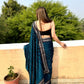 Teal Blue Leheriya Rangoli Silk Saree with Hotfix and Sequence Embroidery Work