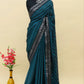 Teal Blue Leheriya Rangoli Silk Saree with Hotfix and Sequence Embroidery Work