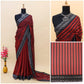 Teal Blue Leheriya Rangoli Silk Saree with Hotfix and Sequence Embroidery Work