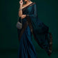 Teal Blue Leheriya Rangoli Silk Saree with Hotfix and Sequence Embroidery Work