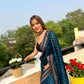Teal Blue Leheriya Rangoli Silk Saree with Hotfix and Sequence Embroidery Work