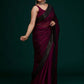 Teal Blue Leheriya Rangoli Silk Saree with Hotfix and Sequence Embroidery Work