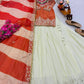 Teal Fandy Silk Embroidered Sequin Top with Crepe Silk Flared Lehenga & Printed Organza Dupatta | Wedding Festive Wear