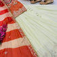 Teal Fandy Silk Embroidered Sequin Top with Crepe Silk Flared Lehenga & Printed Organza Dupatta | Wedding Festive Wear