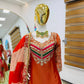 Teal Fandy Silk Embroidered Sequin Top with Crepe Silk Flared Lehenga & Printed Organza Dupatta | Wedding Festive Wear