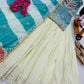 Teal Fandy Silk Embroidered Sequin Top with Crepe Silk Flared Lehenga & Printed Organza Dupatta | Wedding Festive Wear