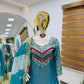 Teal Fandy Silk Embroidered Sequin Top with Crepe Silk Flared Lehenga & Printed Organza Dupatta | Wedding Festive Wear