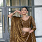 Teal Fendi Silk Embroidery Lehenga Set