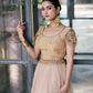 Teal Fendi Silk Embroidery Lehenga Set