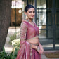 Teal Fendi Silk Embroidery Lehenga Set