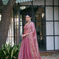 Teal Fendi Silk Embroidery Lehenga Set