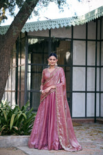 Teal Fendi Silk Embroidery Lehenga Set